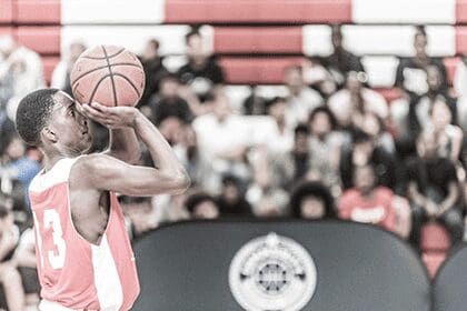 CBL players at the free-throw line